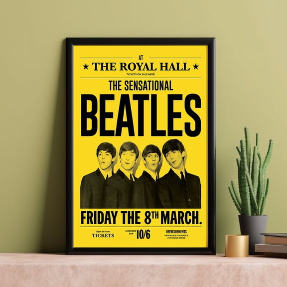 The Beatles Vintage Concert Poster Classic Rock Band Music Wall Art Size 24x36 Unframed Poster