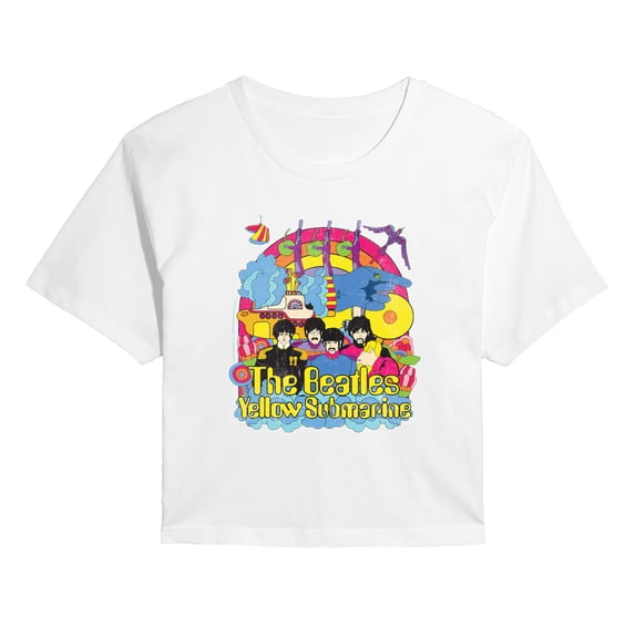 The Beatles - Vintage Yellow Submarine Cropped Graphic T-Shirt