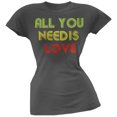 thumbnail image 1 of The Beatles Women's Juniors All You Need Flocked Short Sleeve T Shirt, 1 of 2