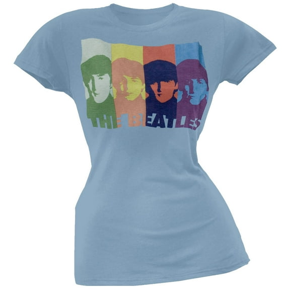 The Beatles Women's Juniors Color Bars Short Sleeve T Shirt