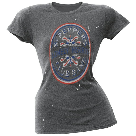 The Beatles Women's Juniors Sgt Pepper Splatter Short Sleeve T Shirt