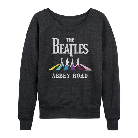 The Beatles - Women's Lightweight French Terry Wide Neck Long Sleeve Graphic Shirt