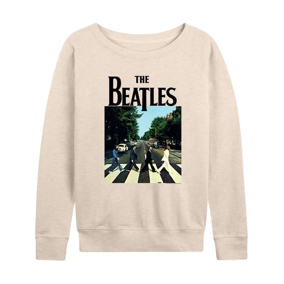 The Beatles - Women's Lightweight French Terry Wide Neck Long Sleeve Graphic Shirt