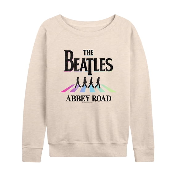 The Beatles - Women's Lightweight French Terry Wide Neck Long Sleeve Graphic Shirt