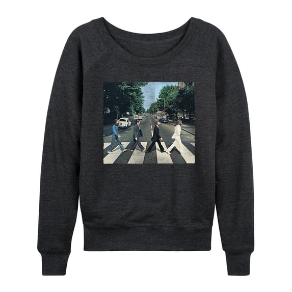 The Beatles - Women's Lightweight French Terry Wide Neck Long Sleeve Graphic Shirt