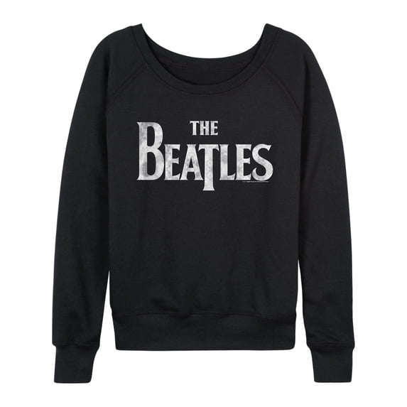 The Beatles - Women's Lightweight French Terry Wide Neck Long Sleeve Graphic Shirt
