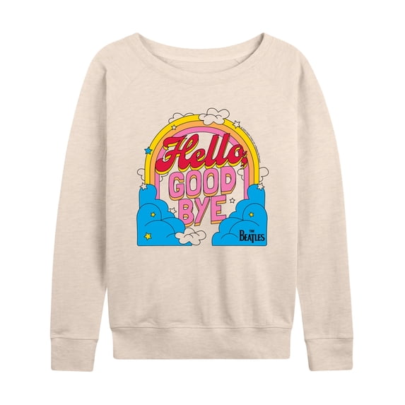The Beatles - Women's Lightweight French Terry Wide Neck Long Sleeve Graphic Shirt