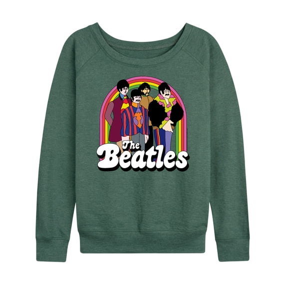The Beatles - Women's Lightweight French Terry Wide Neck Long Sleeve Graphic Shirt