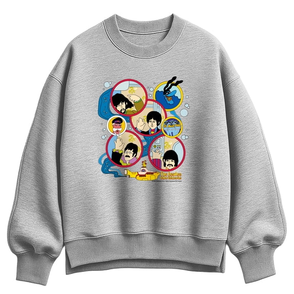 The Beatles - Yellow Submarine Circles - Women's Oversized Fleece Crew Sweatshirt