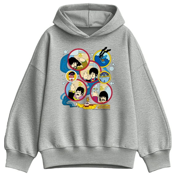 The Beatles - Yellow Submarine Circles - Women's Oversized Fleece Hoodie Sweatshirt