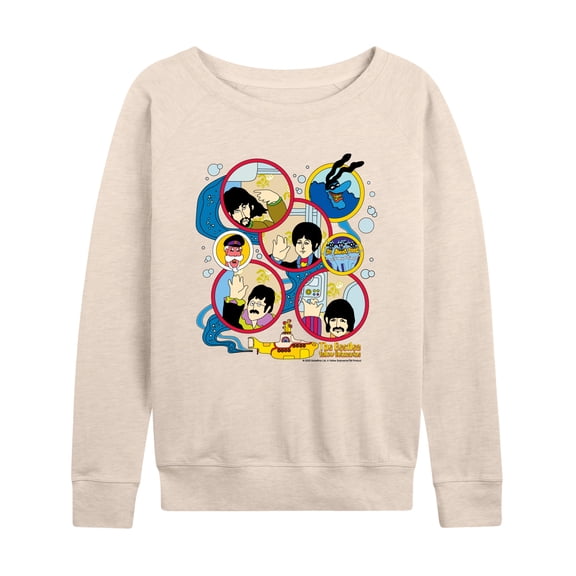 The Beatles - Yellow Submarine Circles - Women's French Terry Long Sleeve Pullover