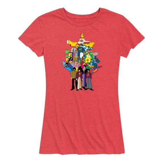 The Beatles - Yellow Submarine Collage - Women's Short Sleeve Graphic T-Shirt