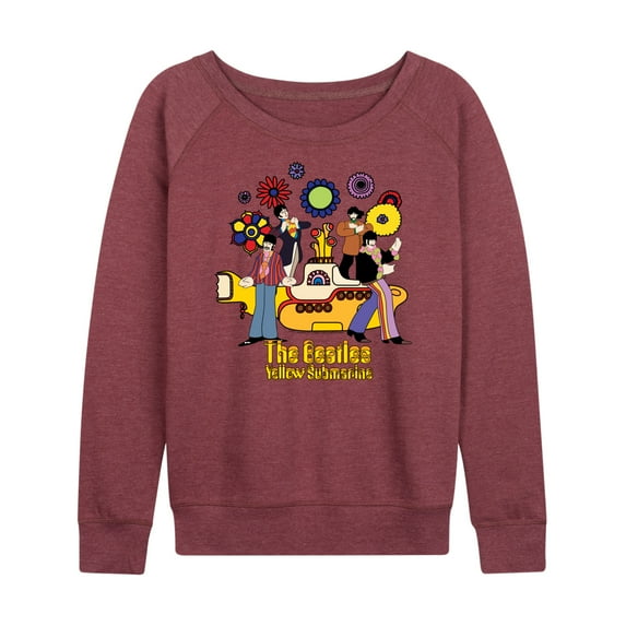 The Beatles - Yellow Submarine Floral - Women's Lightweight French Terry Long Sleeve Shirt