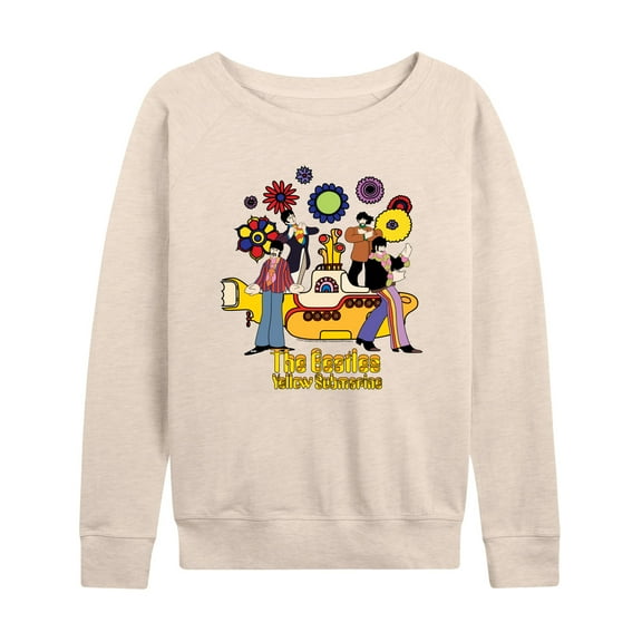 The Beatles - Yellow Submarine Floral - Women's Lightweight French Terry Long Sleeve Shirt