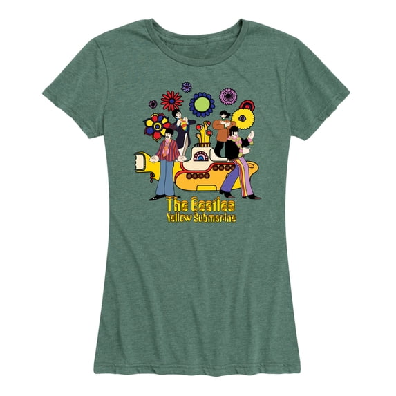 The Beatles - Yellow Submarine Floral - Women's Short Sleeve Graphic T-Shirt