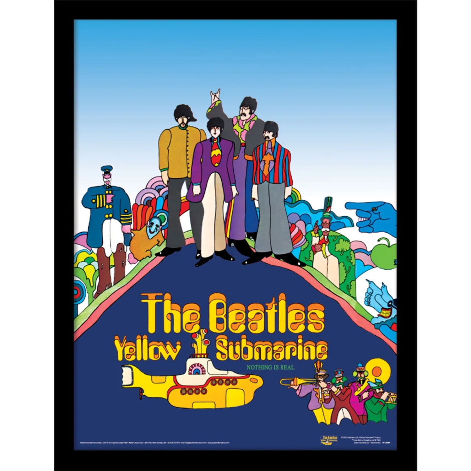 The Beatles Yellow Submarine Framed Poster - Walmart.com