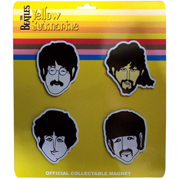 The Beatles Yellow Submarine Heads Embossed Epoxy Magnet Set