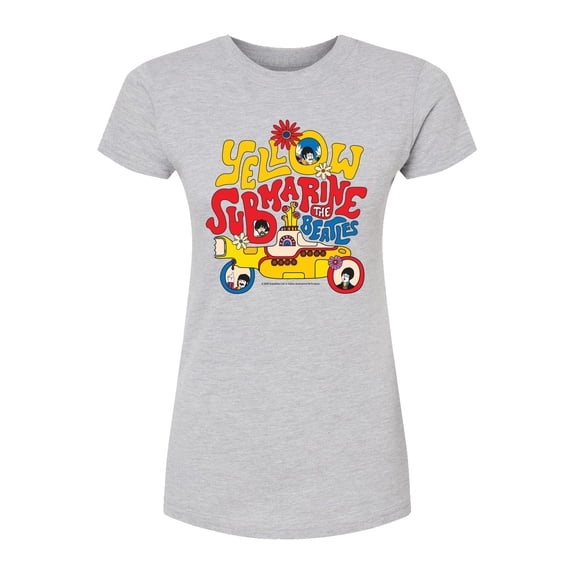 The Beatles - Yellow Submarine Letters - Juniors Fitted Short Sleeve Graphic T-Shirt