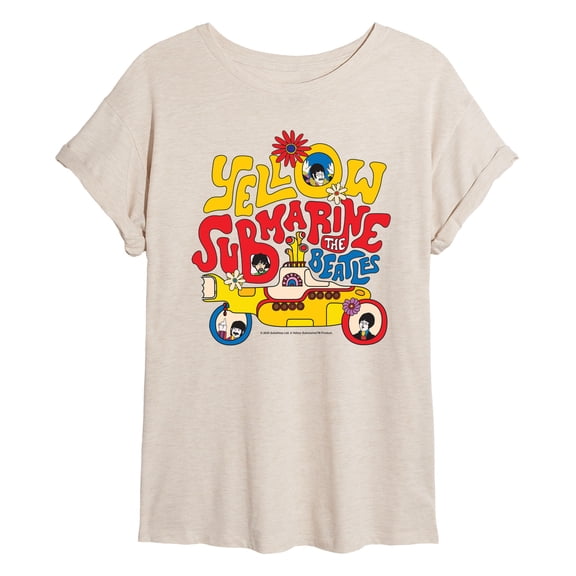 The Beatles - Yellow Submarine - Juniors Oversized Graphic T-Shirt