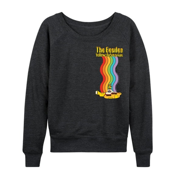 The Beatles - Yellow Submarine Oversized Left Chest Graphic - Women's Lightweight French Terry Long Sleeve Shirt