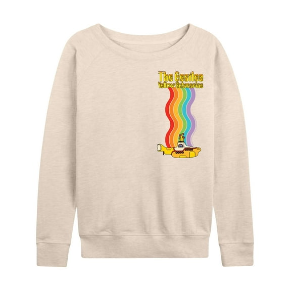 The Beatles - Yellow Submarine Oversized Left Chest Graphic - Women's Lightweight French Terry Long Sleeve Shirt