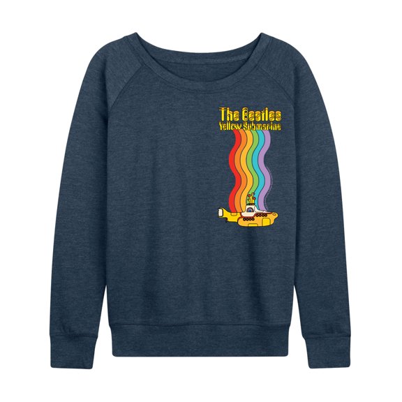 The Beatles - Yellow Submarine Oversized Left Chest Graphic - Women's Lightweight French Terry Long Sleeve Shirt