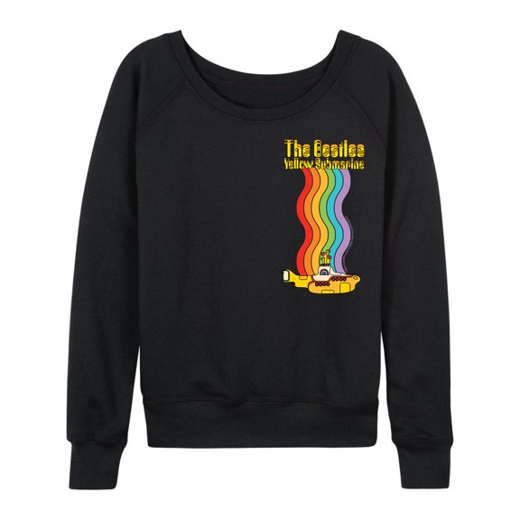 The Beatles - Yellow Submarine Oversized Left Chest Graphic - Women's Lightweight French Terry Long Sleeve Shirt