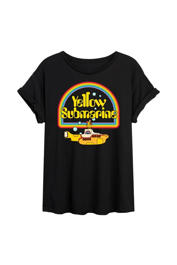 - Yellow Submarine Rainbow Logo - Juniors Ideal Flowy Muscle T-Shirt