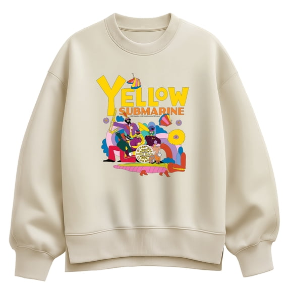 The Beatles - Yellow Submarine Doodle - Women's Oversized Fleece Crew Sweatshirt