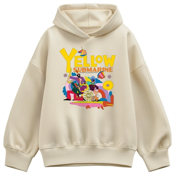 The Beatles - Yellow Submarine Doodle - Women's Oversized Fleece Hoodie Sweatshirt
