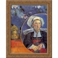 thumbnail image 1 of The Beautiful Angel (Madame Angele Satre, the Innkeeper at Pont-Aven) 24x20 Gold Ornate Wood Framed Canvas Art by Paul Gauguin, 1 of 2