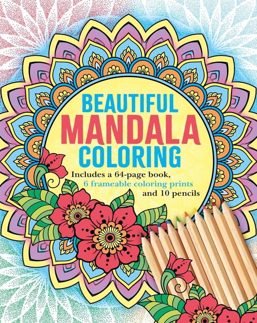 Sirius Coloring Kits Beautiful Mandala Coloring Kit: Includes a 64-Page Book, 6 Frameable Coloring Prints and 10 Pencils, (Paperback)