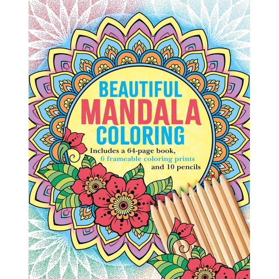Sirius Coloring Kits Beautiful Mandala Coloring Kit: Includes a 64-Page Book, 6 Frameable Coloring Prints and 10 Pencils, (Paperback)