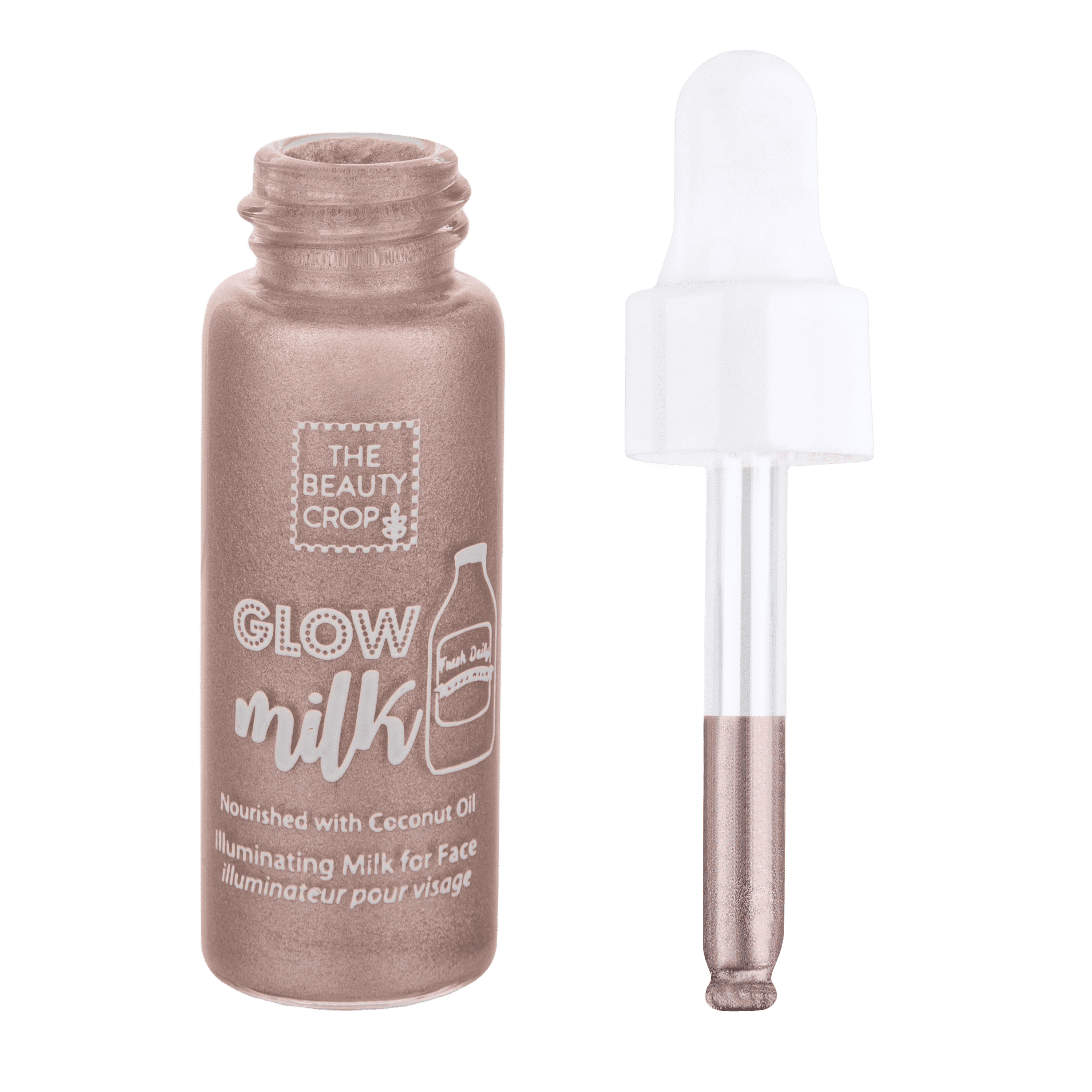 The Beauty Crop Mini Glow Milk Liquid Highlighter Dropper, Peachin