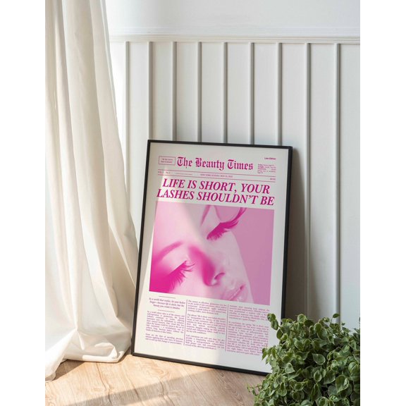 The Beauty Times Lash Salon Wall Art Print, Unframed Paper Poster 8x10in