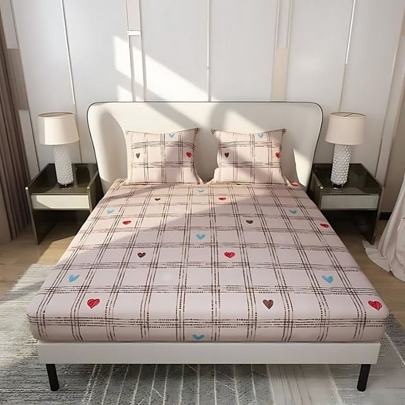 The Bedilco Microfiber soft Cotton King Bedsheet for Double Bed, King Size 90 Inches X 100 Inches with 2 Pillow Covers