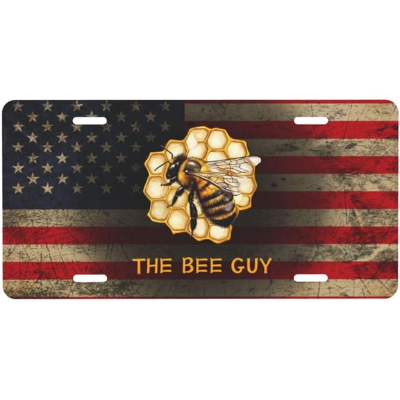 The Bee Guy - Bee Lover Beekeeping & Beekeeper Personalized Aluminum Front License Plate Customize Your Vehicle's Look 6" x 12"