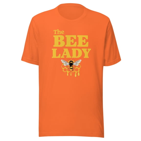 The Bee Lady Shirt, Unisex, Funny BeeKeeper, Bee Keeper Shirt, Apiculture, Honeybees, Funny Beekeeping Shirt, Bee Lovers, Beekeeping Gift (Orange, S)