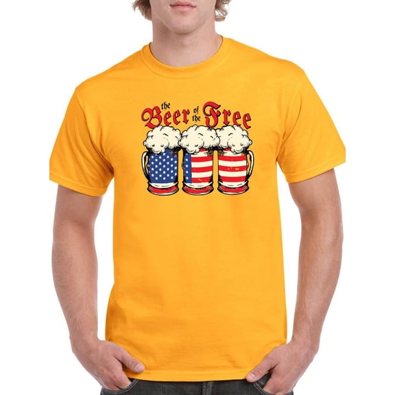 The Beer Of The Free. T-Shirt Men -Smartprints Designs, Male 5X-Large