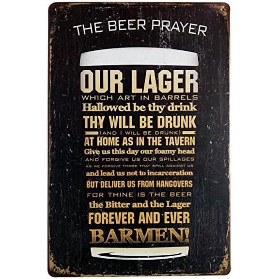 The Beer Prayer Tin Signs Vintage Retro Metal Bar Pub Poster Wall Plaque 12X 8
