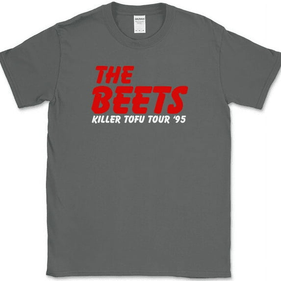 The Beets Killer Tofu Tour 95 T-Shirt Funny Cartoon Doug Band Tee - Charcoal, M