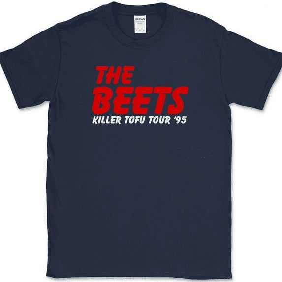 The Beets Killer Tofu Tour 95 T-Shirt Funny Cartoon Doug Band Tee - Navy, XL
