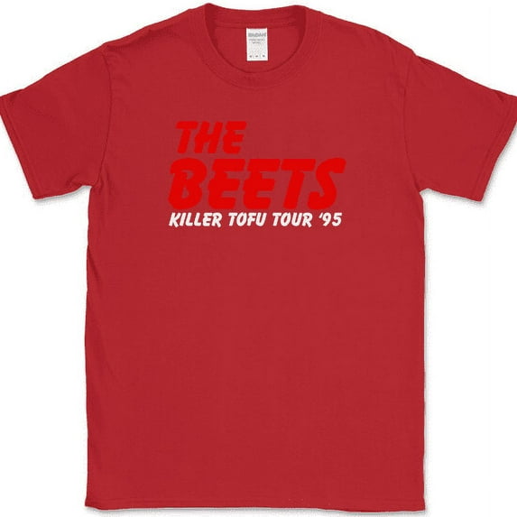 The Beets Killer Tofu Tour 95 T-Shirt Funny Cartoon Doug Band Tee - Red, 2XL
