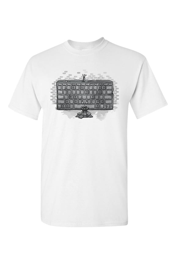 The Beggar Computer Keyboard Salih Gonenli Artworks Funny DT Adult T-Shirt Tee