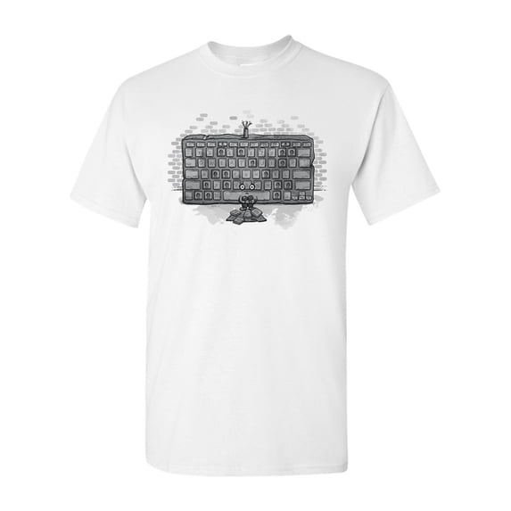 The Beggar Computer Keyboard Salih Gonenli Artworks Funny DT Adult T-Shirt Tee
