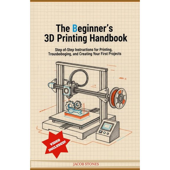 The Beginner's 3D Printing Handbook: Step-by-Step Instructions for Printing, Troubleshooting, and Creating Your First Pr, (Paperback)
