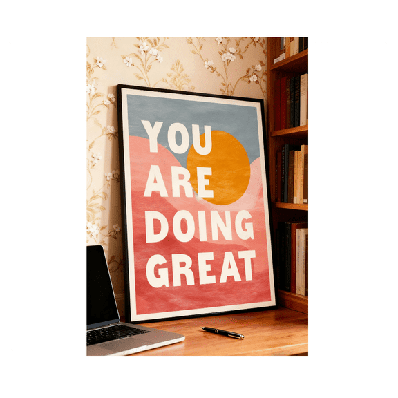 The Beginning Inspirational Quote Poster Home Decor Office Wall Art