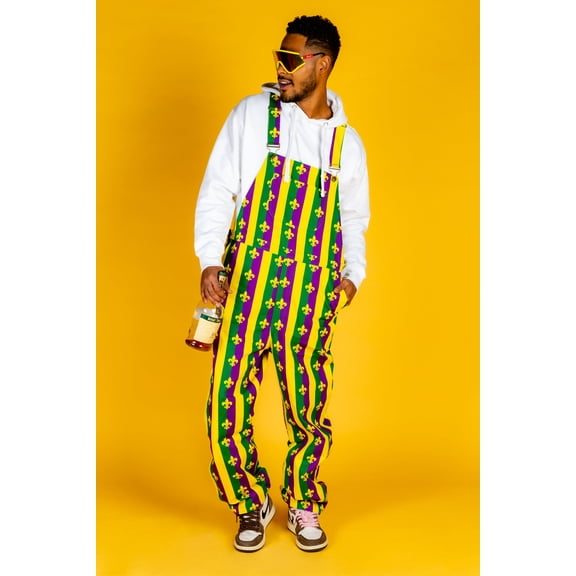 The Beignets For Breakfast - Shinesty Mardi Gras Overalls  Medium