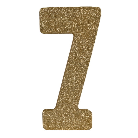 3-D Glittered 7 Centerpiece, 8" x 4" x 1", (2/Pkg)