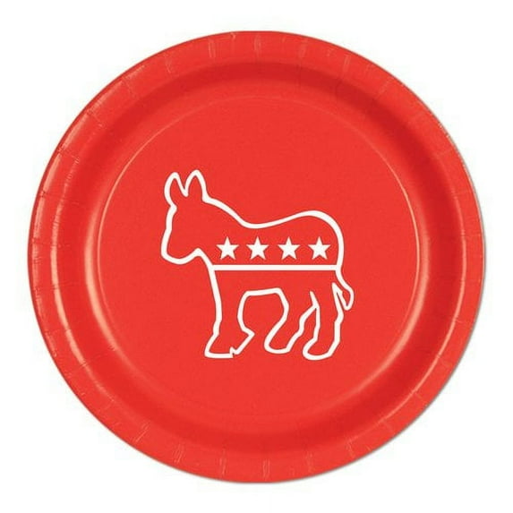 Democratic Red Dinner Plates